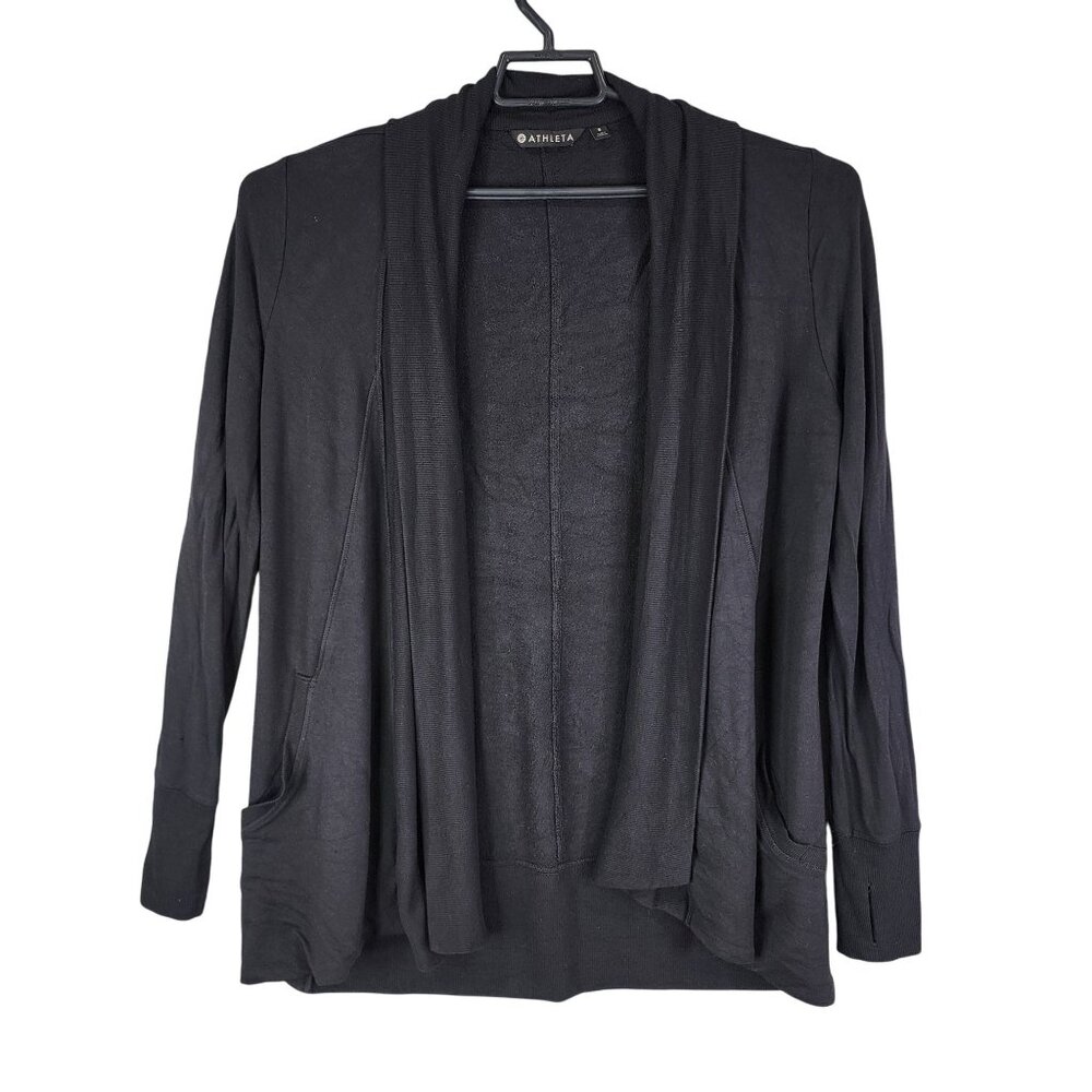 Womens Athleta Pranayama Ultra Soft Stretch Knit Open Front Cardigan Sweater S